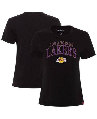 Sportiqe Women's Black Los Angeles Lakers Arcadia Boxy T-Shirt