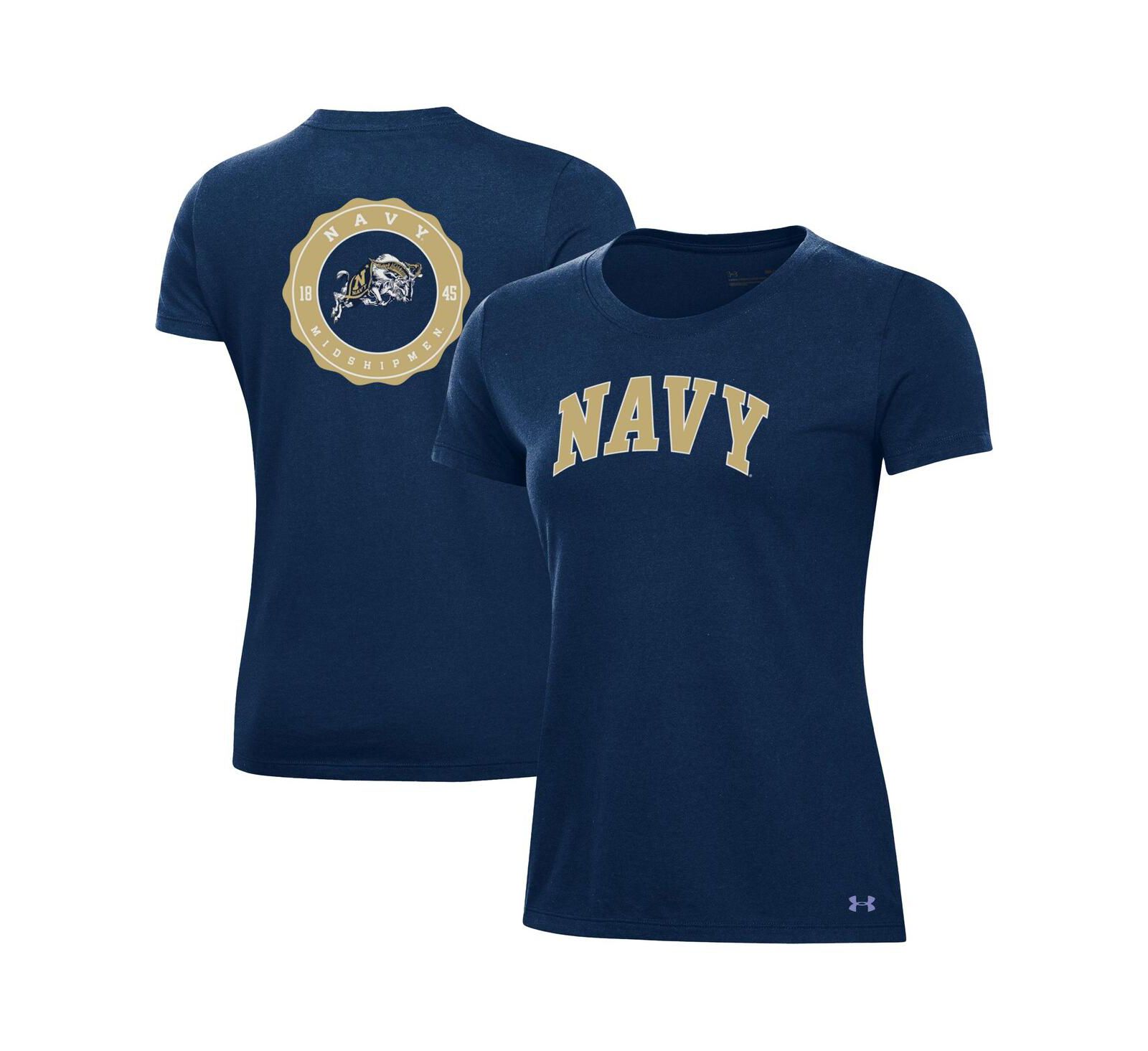 Under Armour Women's Navy Midshipmen Essentials 2-Hit Performance T-Shirt