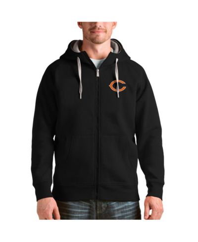 Antigua Men's Black Chicago Bears Victory Full-Zip Hoodie