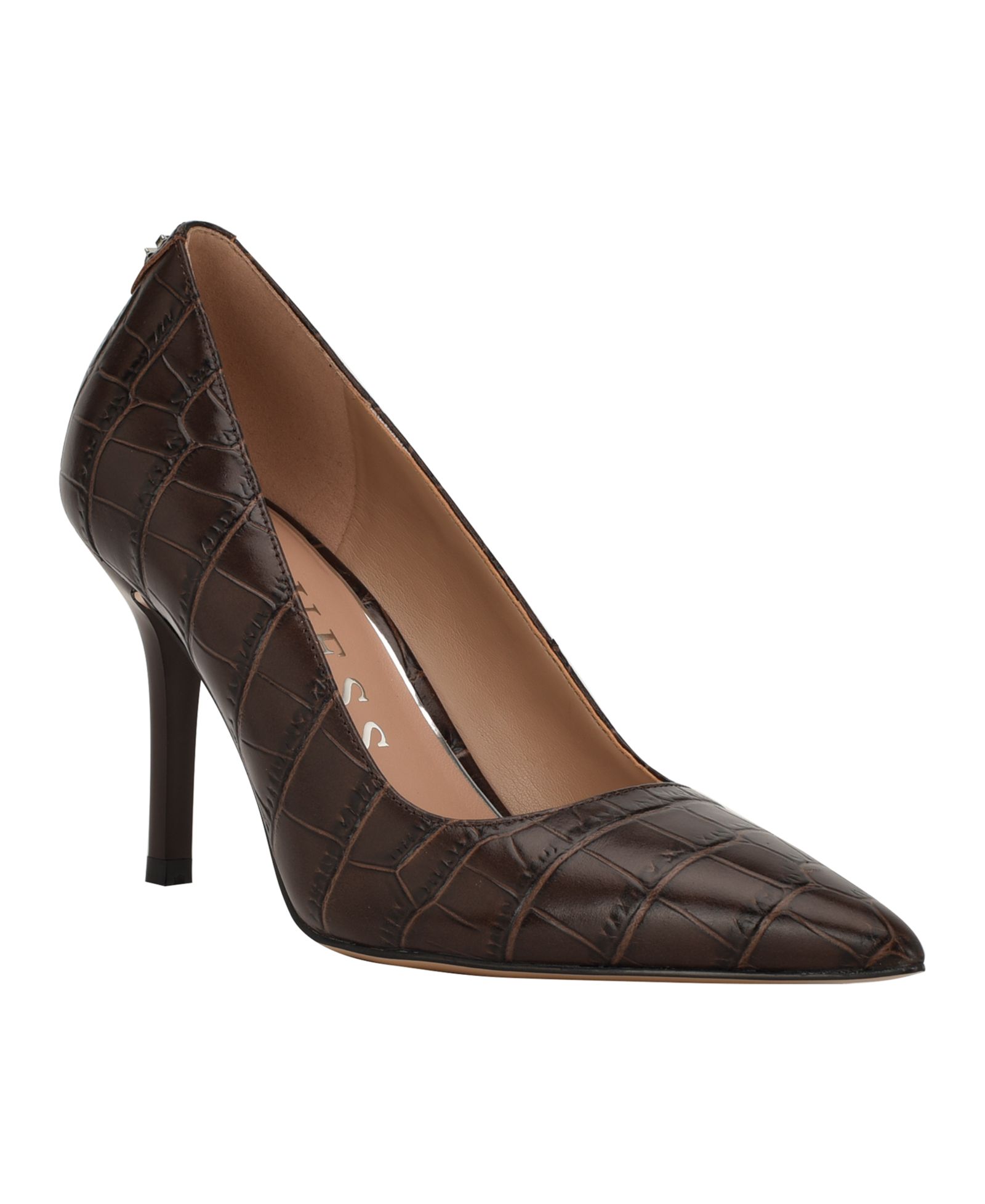 GUESS Women's Prindy Square Topline Pointed Toe Fashion Heel