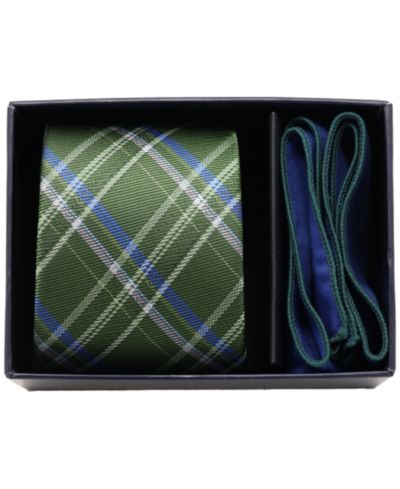 Мужской набор Ben Sherman 2-Piece Plaid Tie и Solid Pocket Square Half Box Set