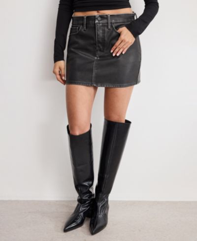 Good American Women's Faux-Leather Mini Skirt, Regular & Plus Size