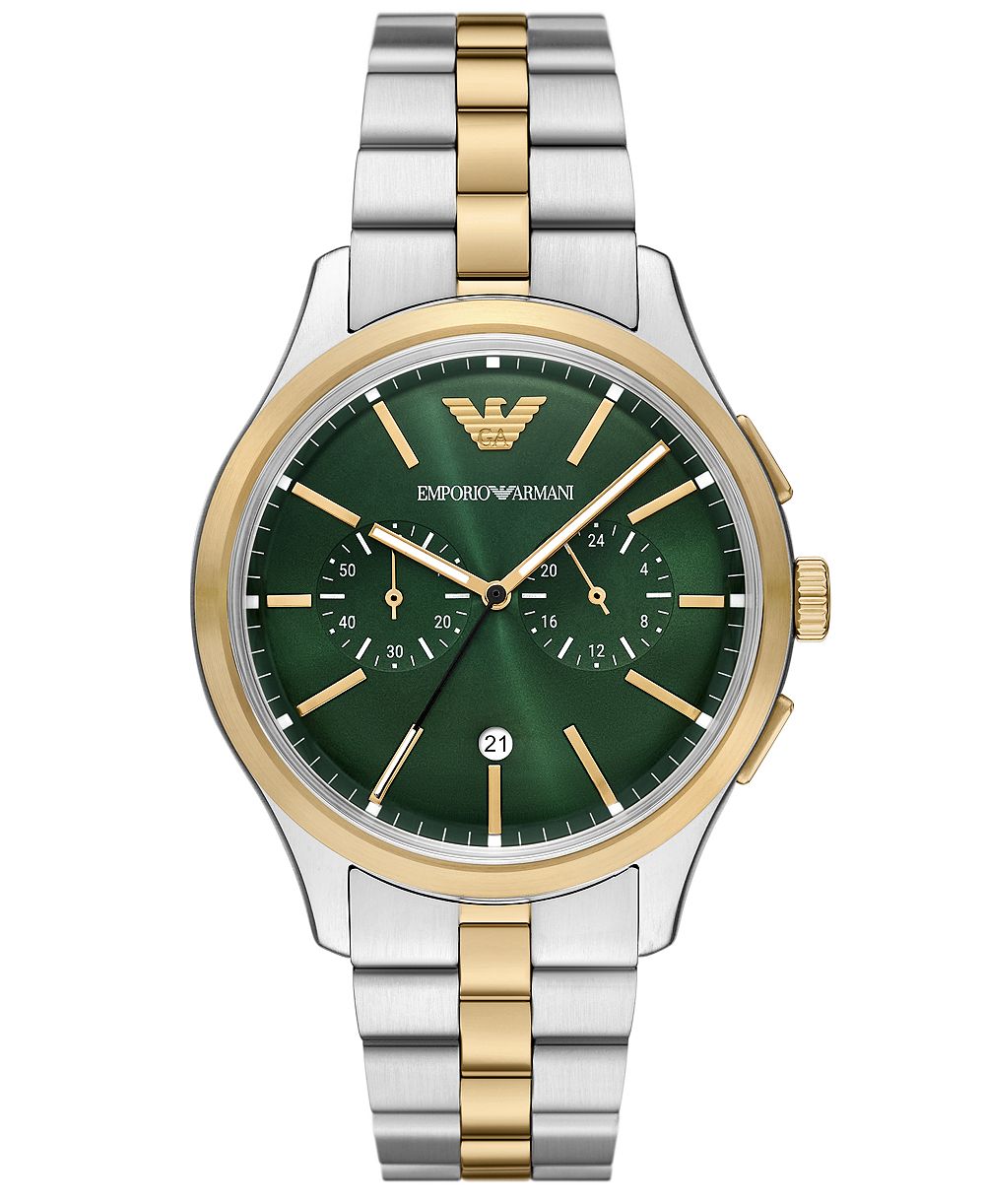 Мужские часы Emporio Armani Chronograph Two-Tone Stainless Steel Bracelet 42mm