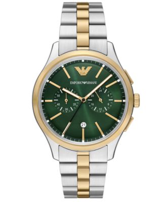 Мужские часы Emporio Armani Chronograph Two-Tone Stainless Steel Bracelet 42mm