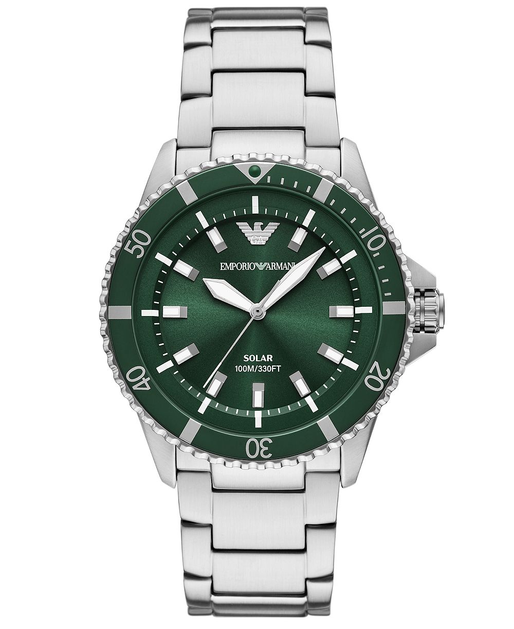 Мужские наручные часы Emporio Armani World Explorer Solar Stainless Steel 42mm