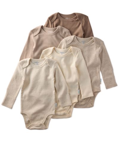 butterblu Baby Boys' and Girls' Cotton Long-Sleeve Bodysuits, 5-Pack