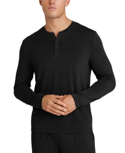 Tommy John Мужская футболка Henley Long-Sleeve Second Skin