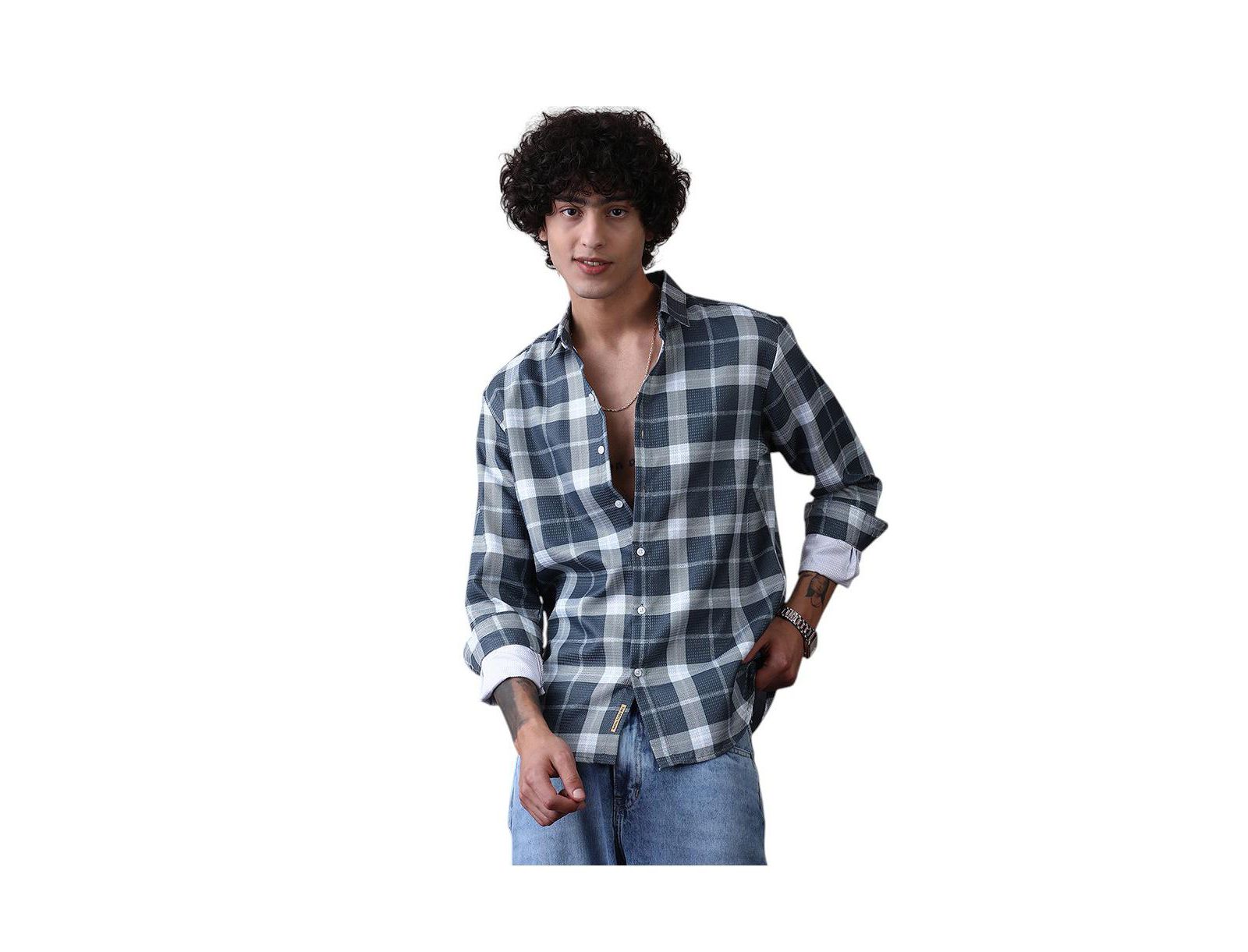 Campus Sutra Men's Tartan Plaid Shirt