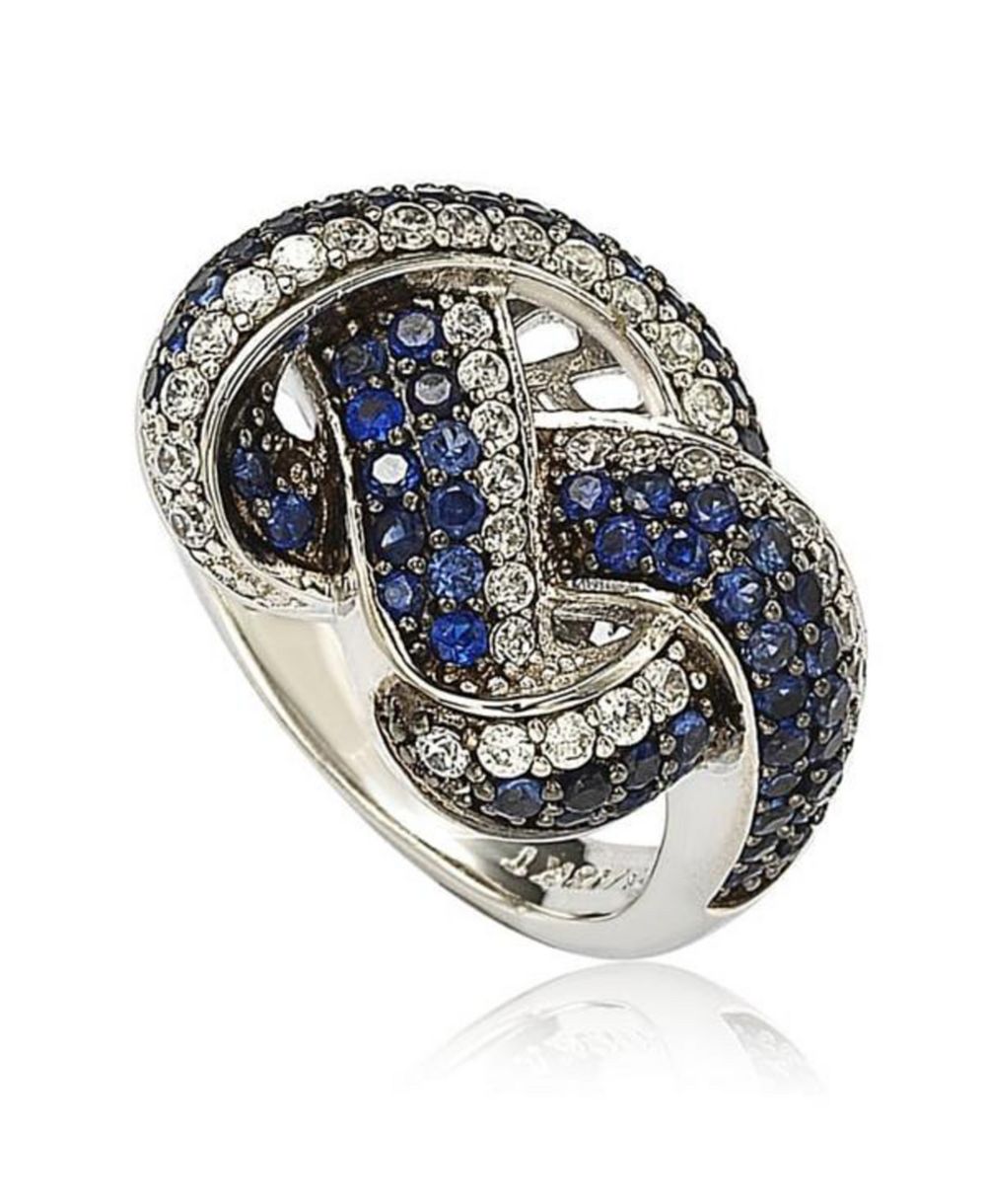 Кольцо Suzy Levian New York Sterling Pave Sapphire Love Knot