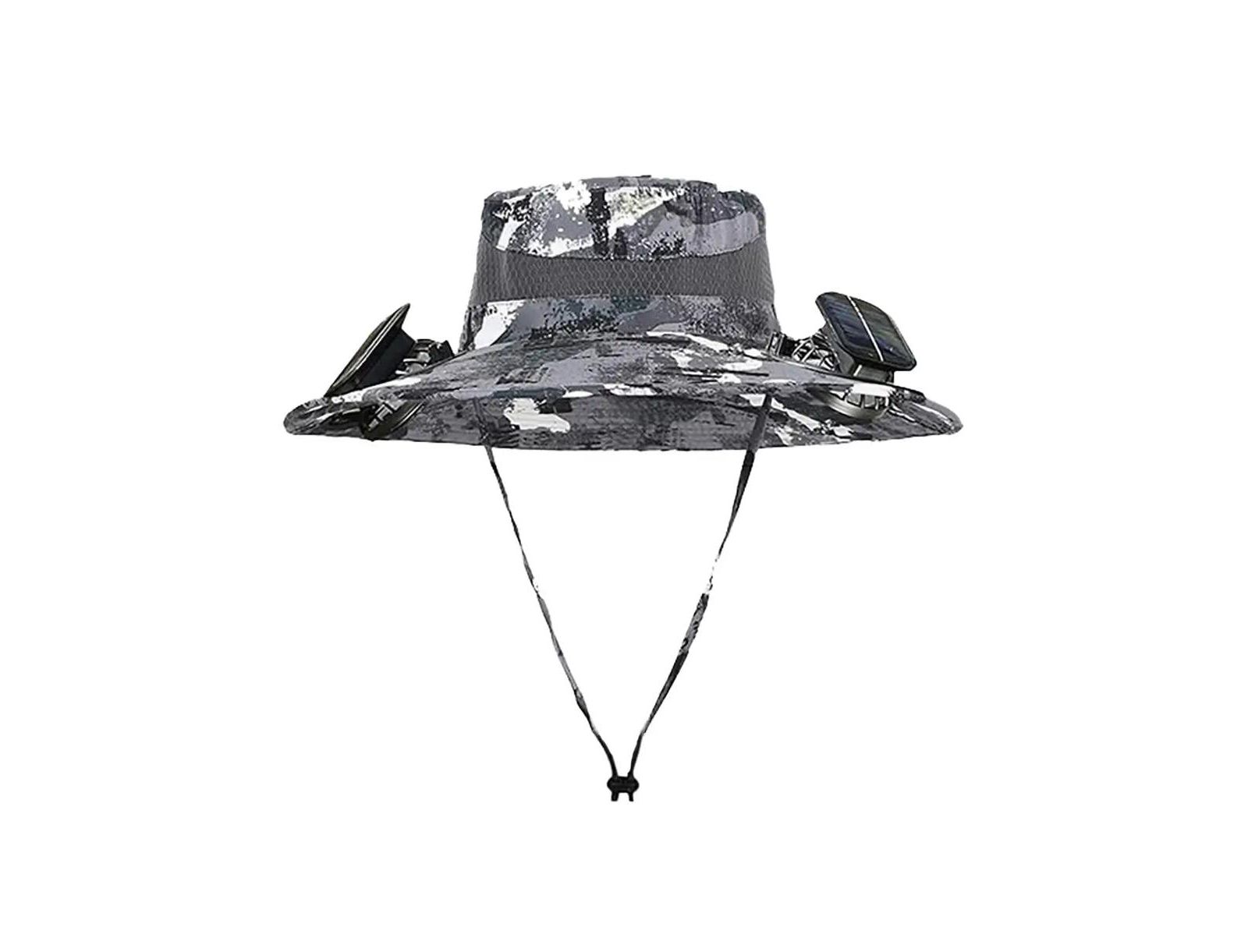 Solar Fan Hat – UPF 50+ Wide Brim Safari Hat with Dual Fans, USB & Solar Power, 3 Speeds, Lightweight & Breathable for Outdoor Cooling