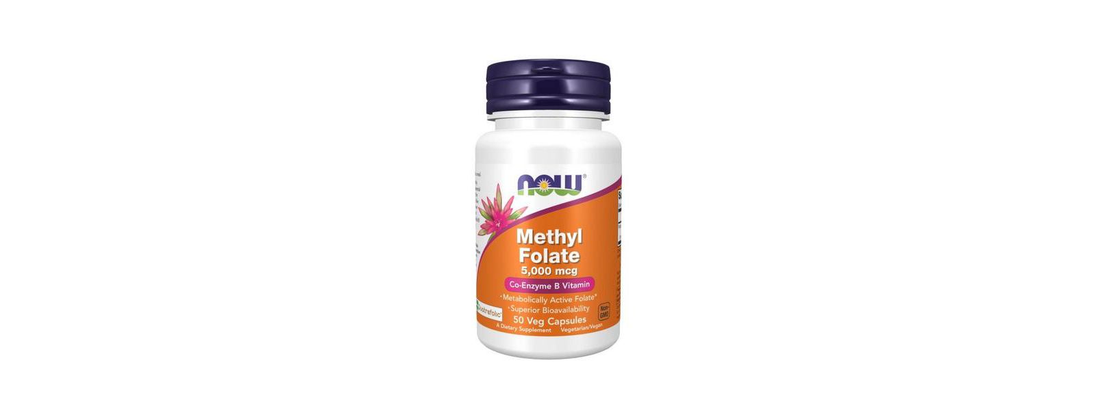 Метилфолат NOW Foods, 5000 mcg, 50 Veg Caps