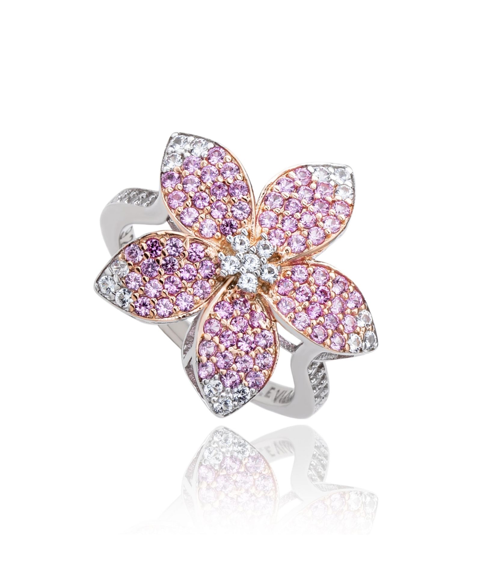Suzy Levian Sterling Sapphire & Sapphire Flower Ring