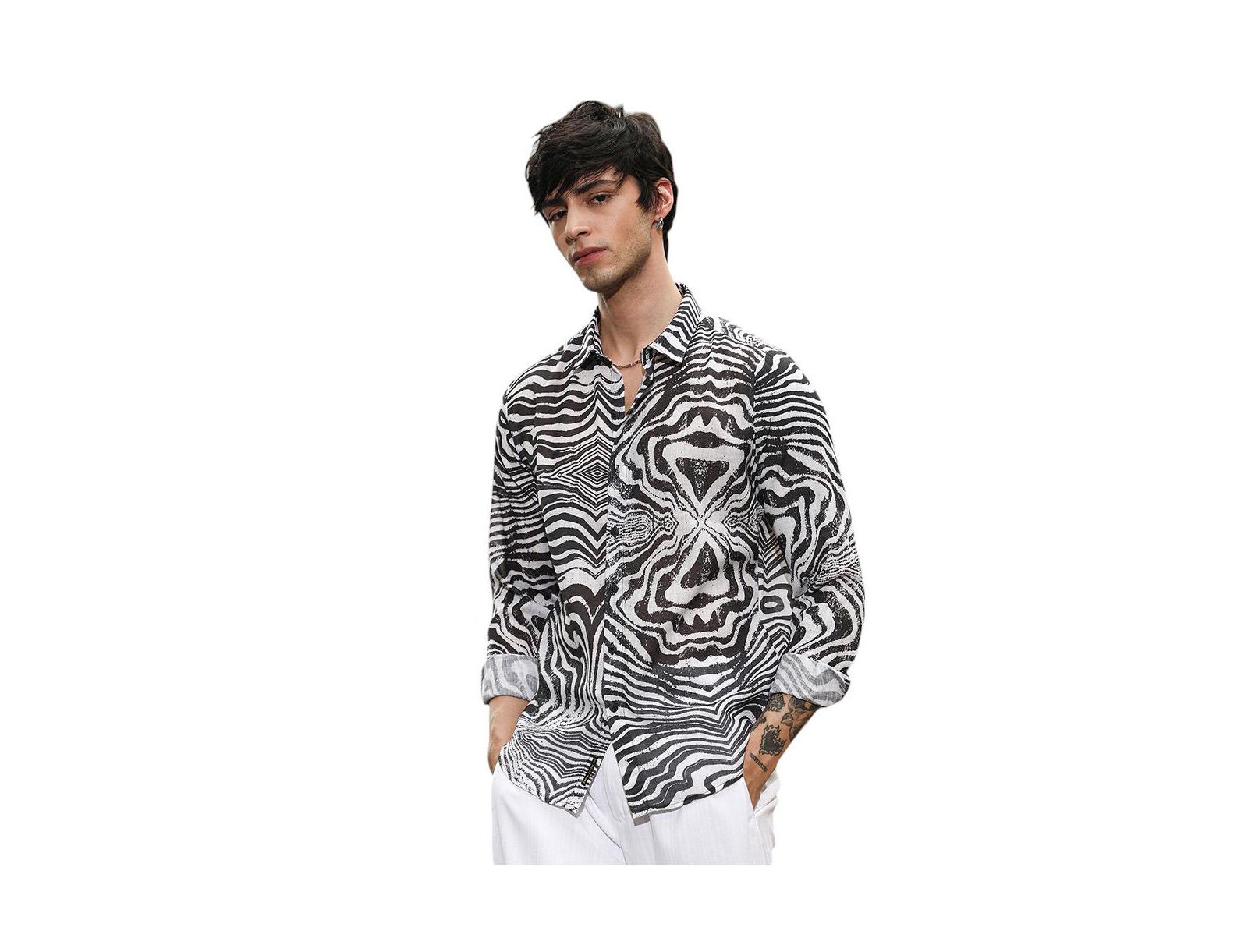Campus Sutra мужская рубашка Zebra-Kaleidoscopic