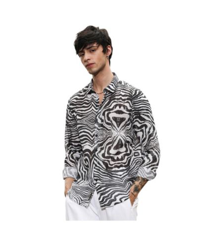 Campus Sutra Men's Zebra-Kaleidoscopic Shirt