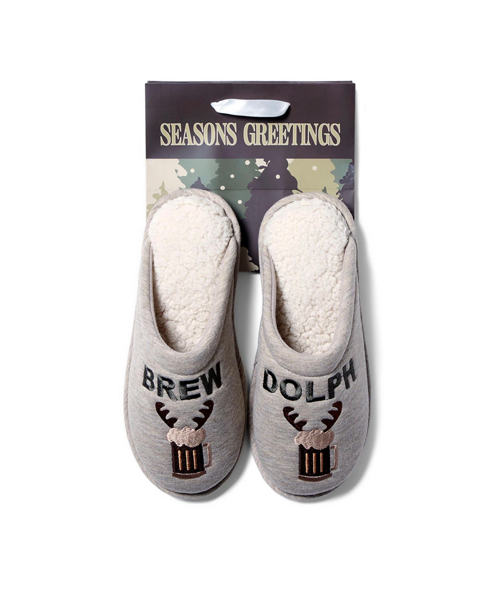 Мужские тапочки Dearfoams Cozyfoams Holiday Novelty Scuff с подарочным пакетом