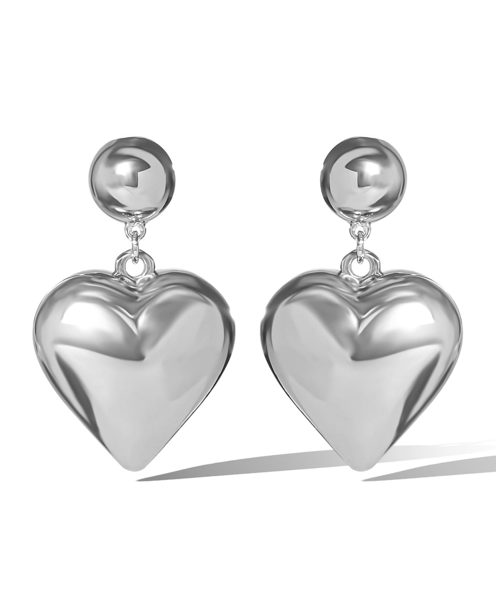Серьги-гвоздики Jessica Simpson Puffy Heart Statement In-Tone