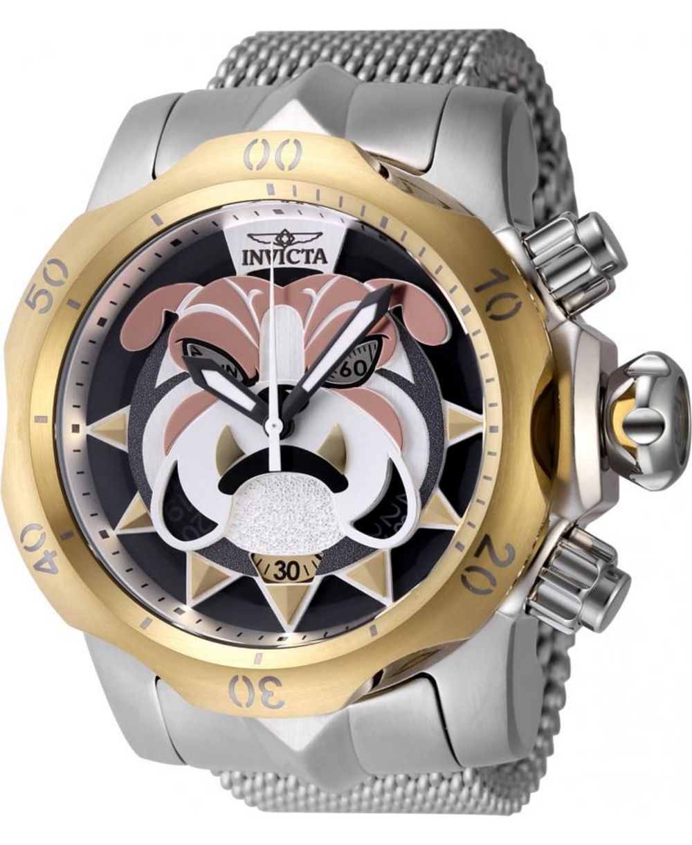 Мужские кварцевые часы Invicta 48170 Venom Multifunction с антикварным серебристым, розовым золотом, темно-серым, серым и золотым циферблатом