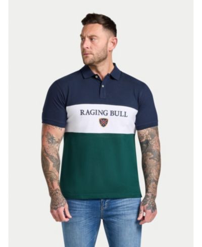 Raging Bull Men's Short Sleeve Cut and Sew Panel Pique Polo