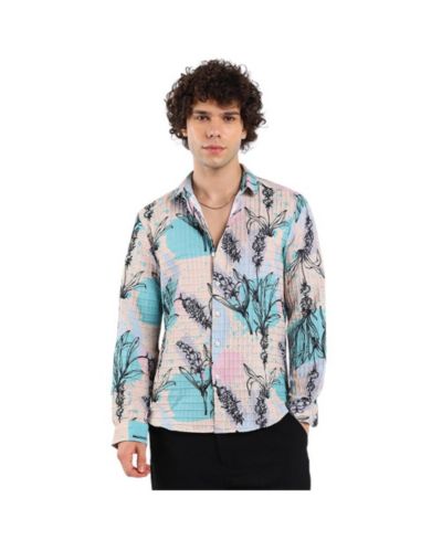 Campus Sutra Men's Sprig-Waffle Shirt