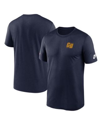 Nike Men's Navy Green Bay Packers The 1923 Classic Sideline Logo Dri-FIT Legend T-Shirt