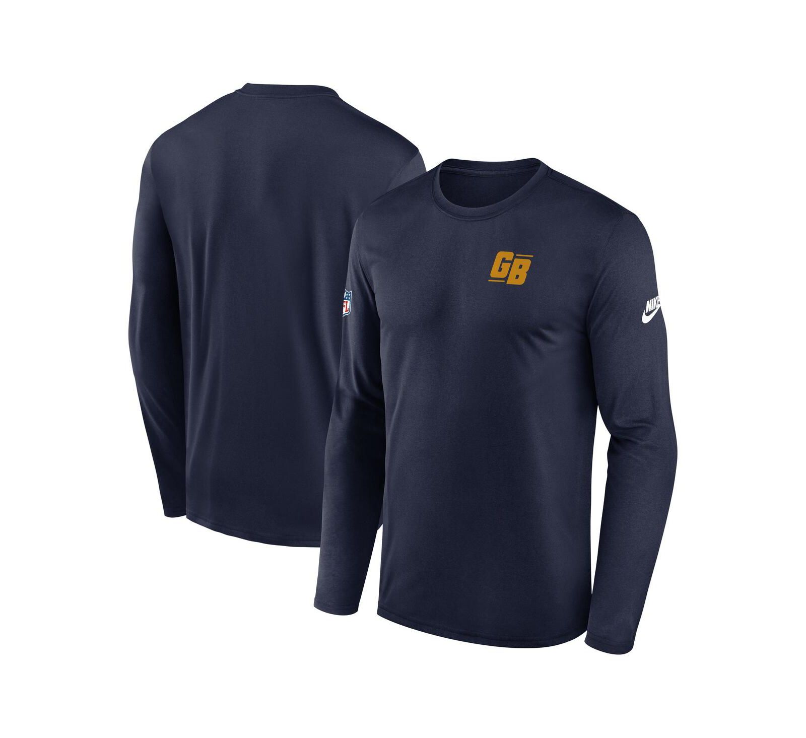 Nike Men's Navy Green Bay Packers The 1923 Classic Sideline Logo Dri-FIT Long Sleeve Legend T-Shirt