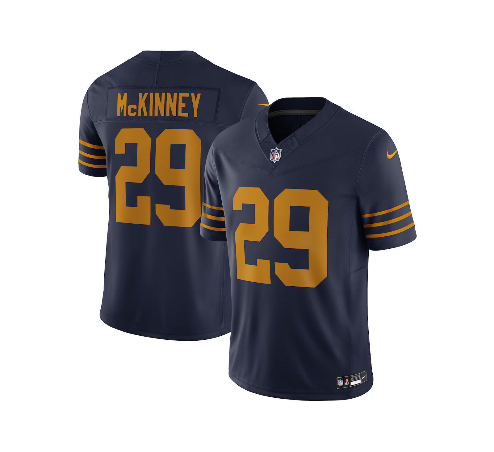 Мужская джерси Nike Xavier McKinney Navy Green Bay Packers The 1923 Classic Vapor F.U.S.E. Limited
