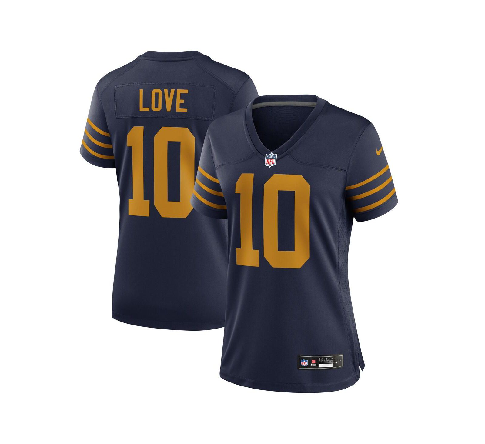 Женская игровая джерси Nike Jordan Love Navy Green Bay Packers The 1923 Classic