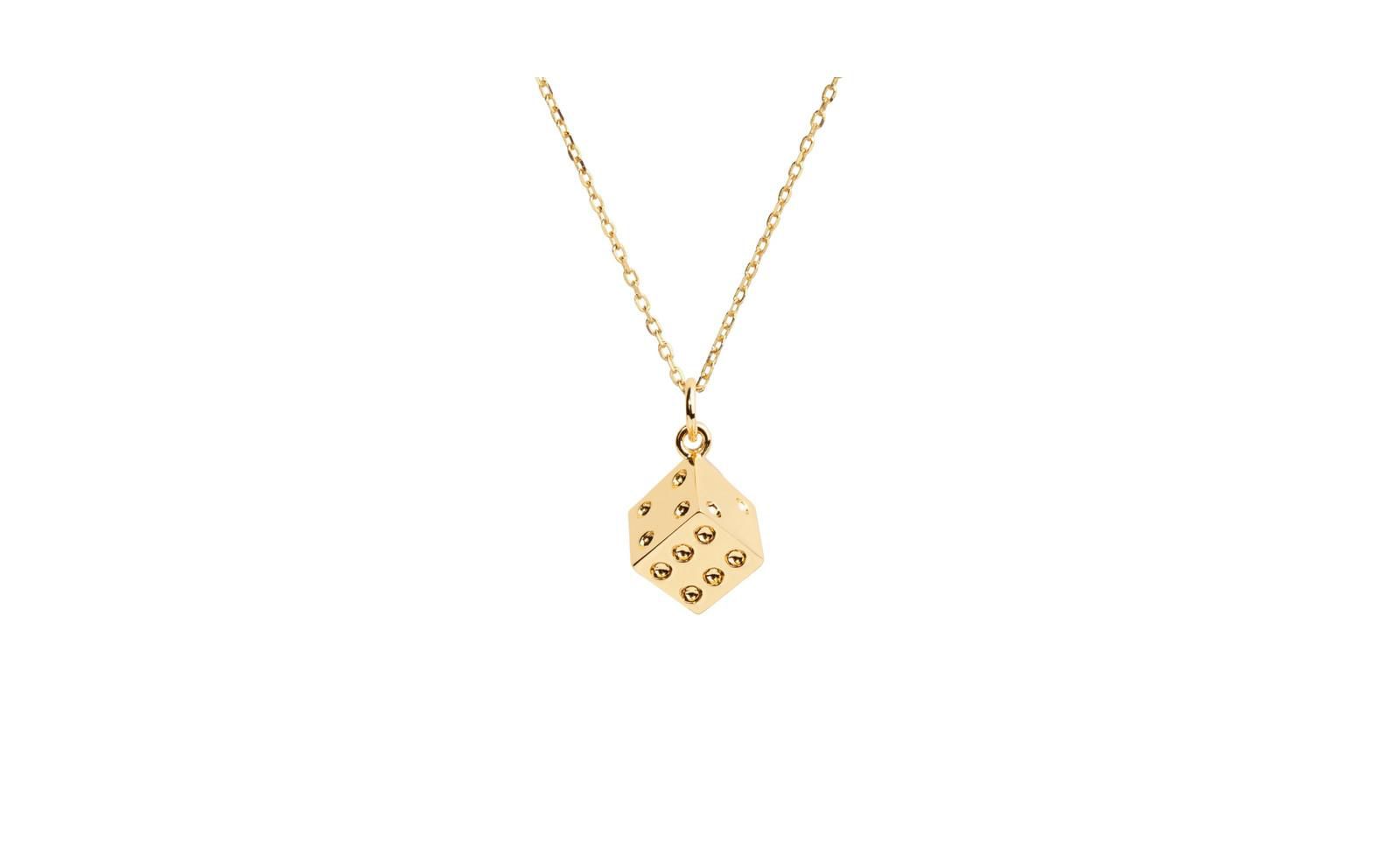 Plated Dice Charm Necklace