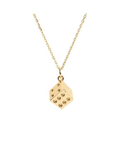 Plated Dice Charm Necklace