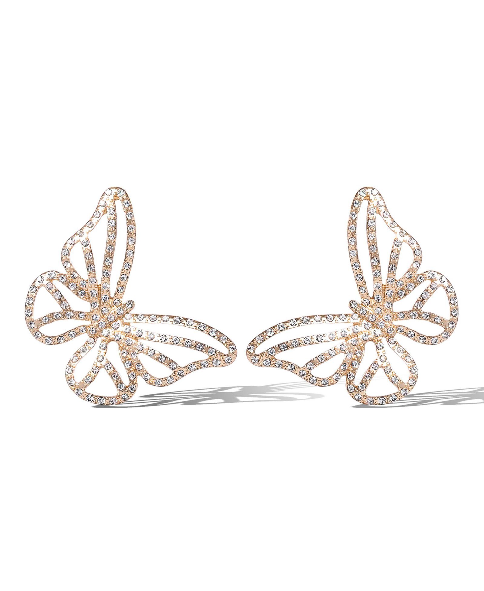 Jessica Simpson Textured Butterfly Stud Earrings in -Tone