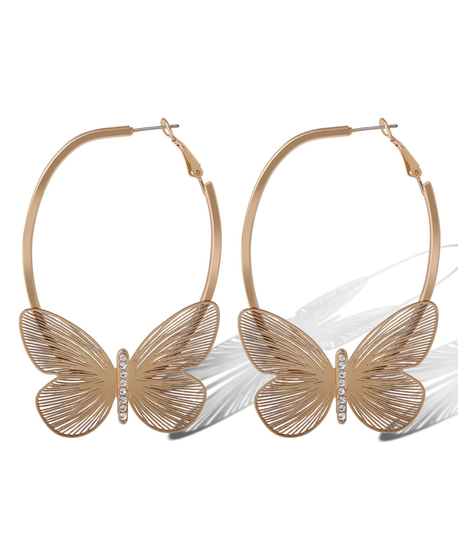 Серьги-кольца Jessica Simpson Butterfly с текстурированными крыльями