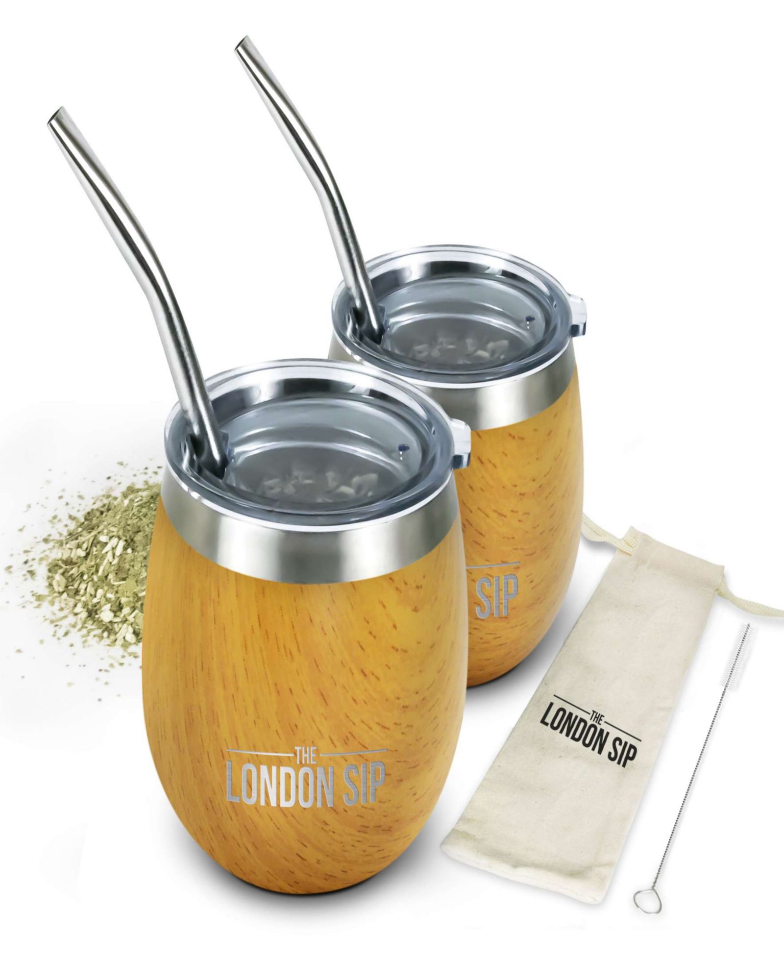 London Sip набор чашек для Yerba Mate из нержавеющей стали, 8 oz.