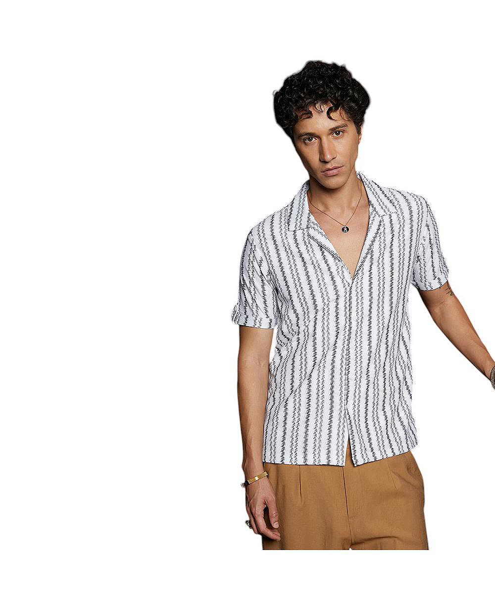 Campus Sutra Men's Wavelength-Knit Shirt