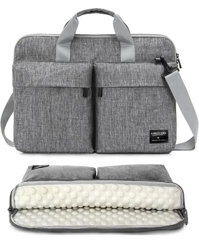 15.6 inch Laptop Shoulder Bag, Slim Shockproof Computer Sleeve Notebook Ultrabooks Carrying Case Handbag Cover Fit for Acer Asus Dell Lenovo HP Toshiba, Gray