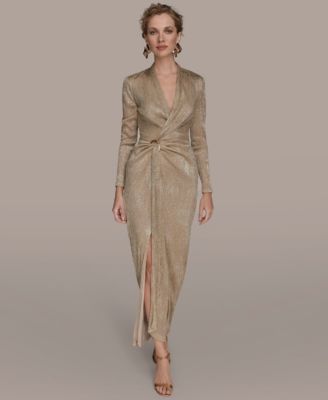 Женское вечернее платье Donna Karan New York с V-образным вырезом и драпировкой