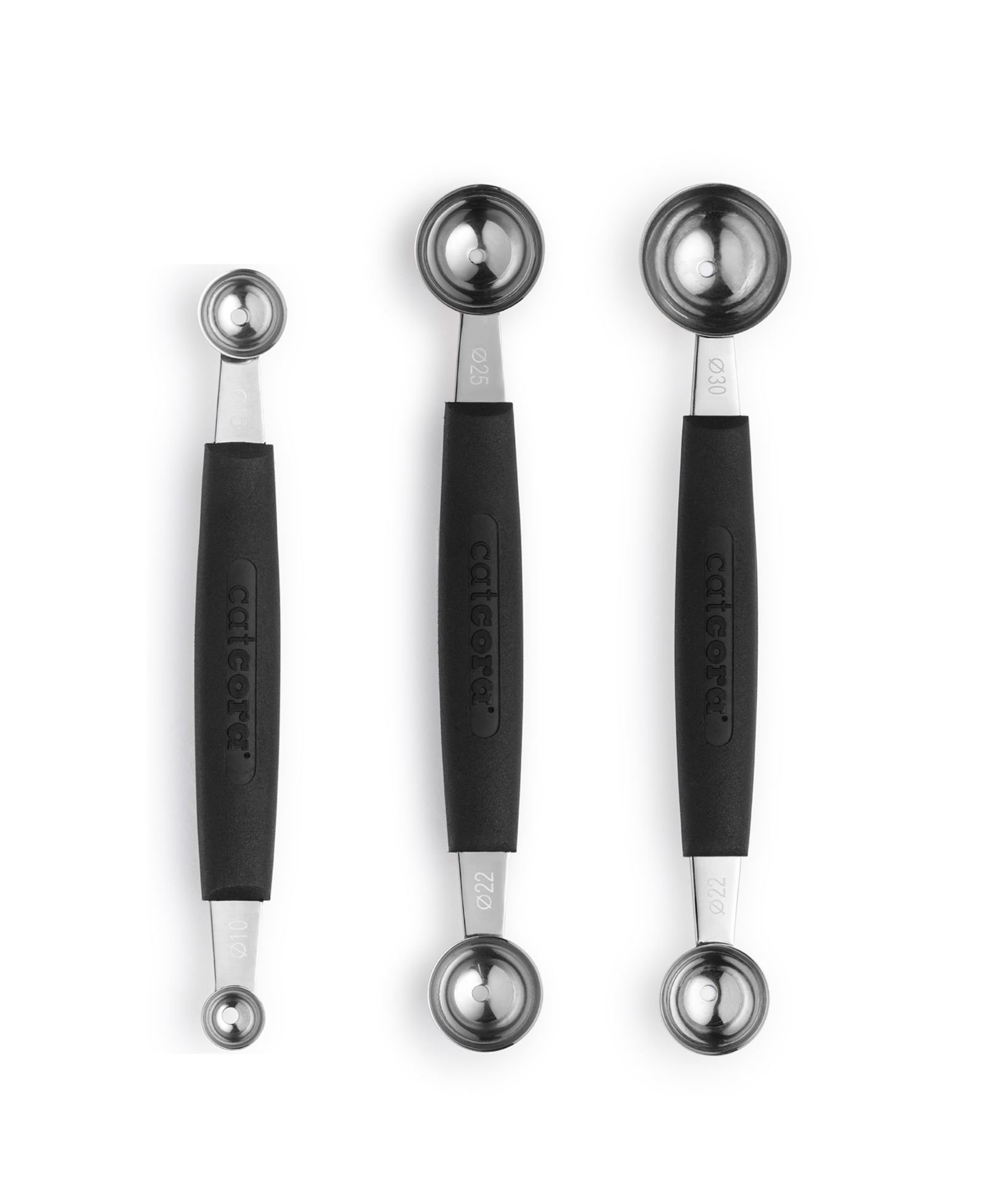 Набор для разделки плодов Cat Cora Cutlery-Pro 3-Piece Dual Blades Millimeter Soft-Grip Handle Melon Baller Set