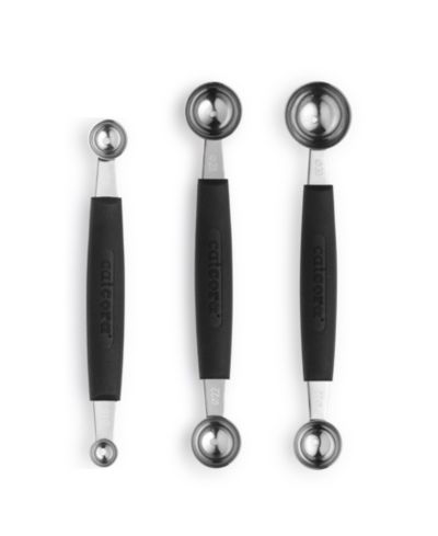 Cat Cora Cutlery-Pro 3-Piece Dual Blades Millimeter Soft-Grip Handle Melon Baller Set