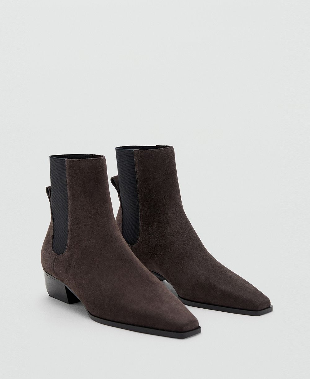 Mango Women's Heel Suede Ankle Boots