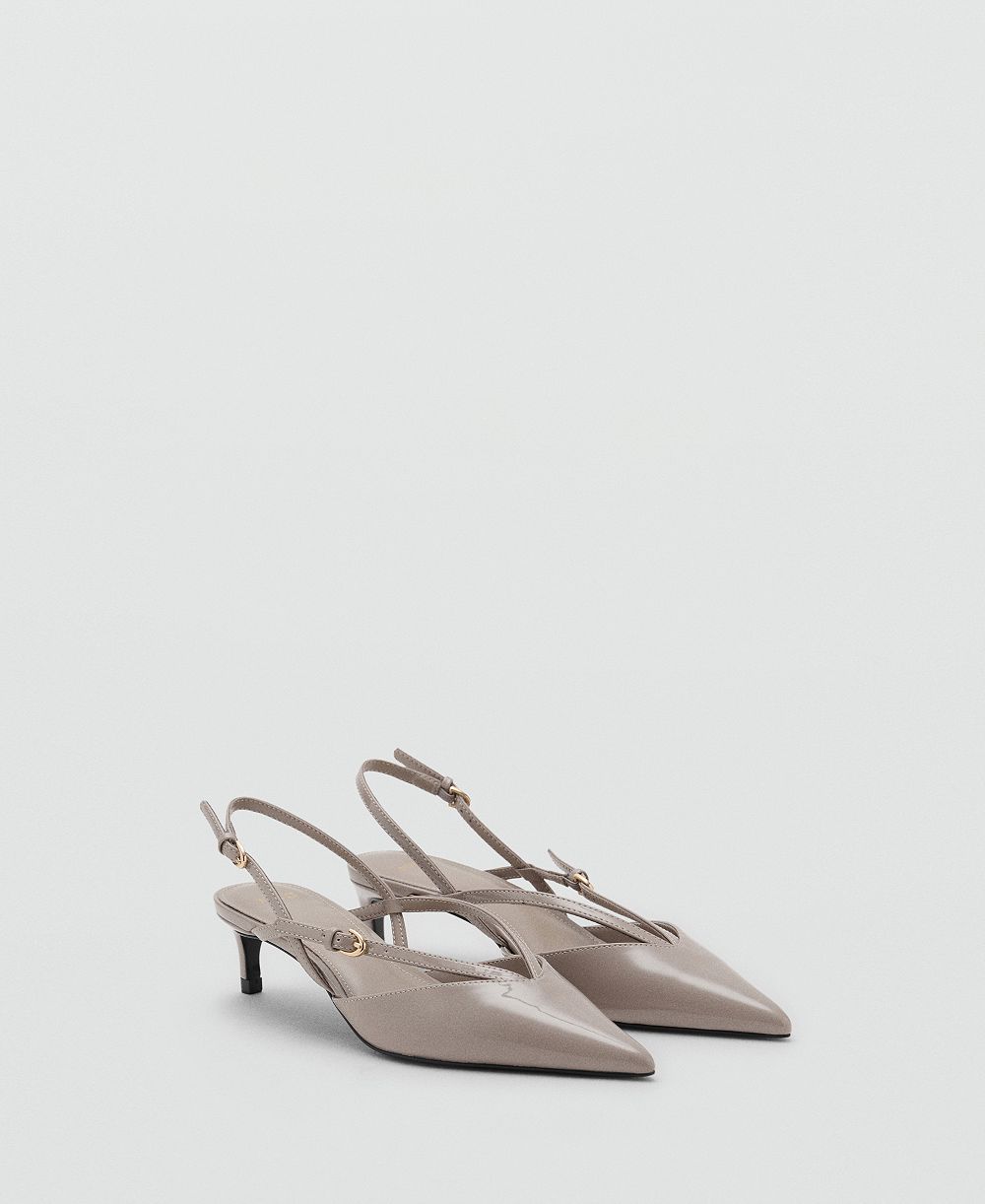 Mango Women's Kitten-Heeled Strappy Shoes