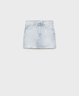 Mango Women's Frayed Hem Denim Skirt