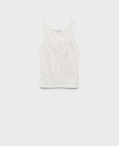 Mango Women's Straps Crochet Top