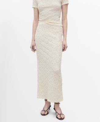 Mango Women's Textured Fitted Skirt