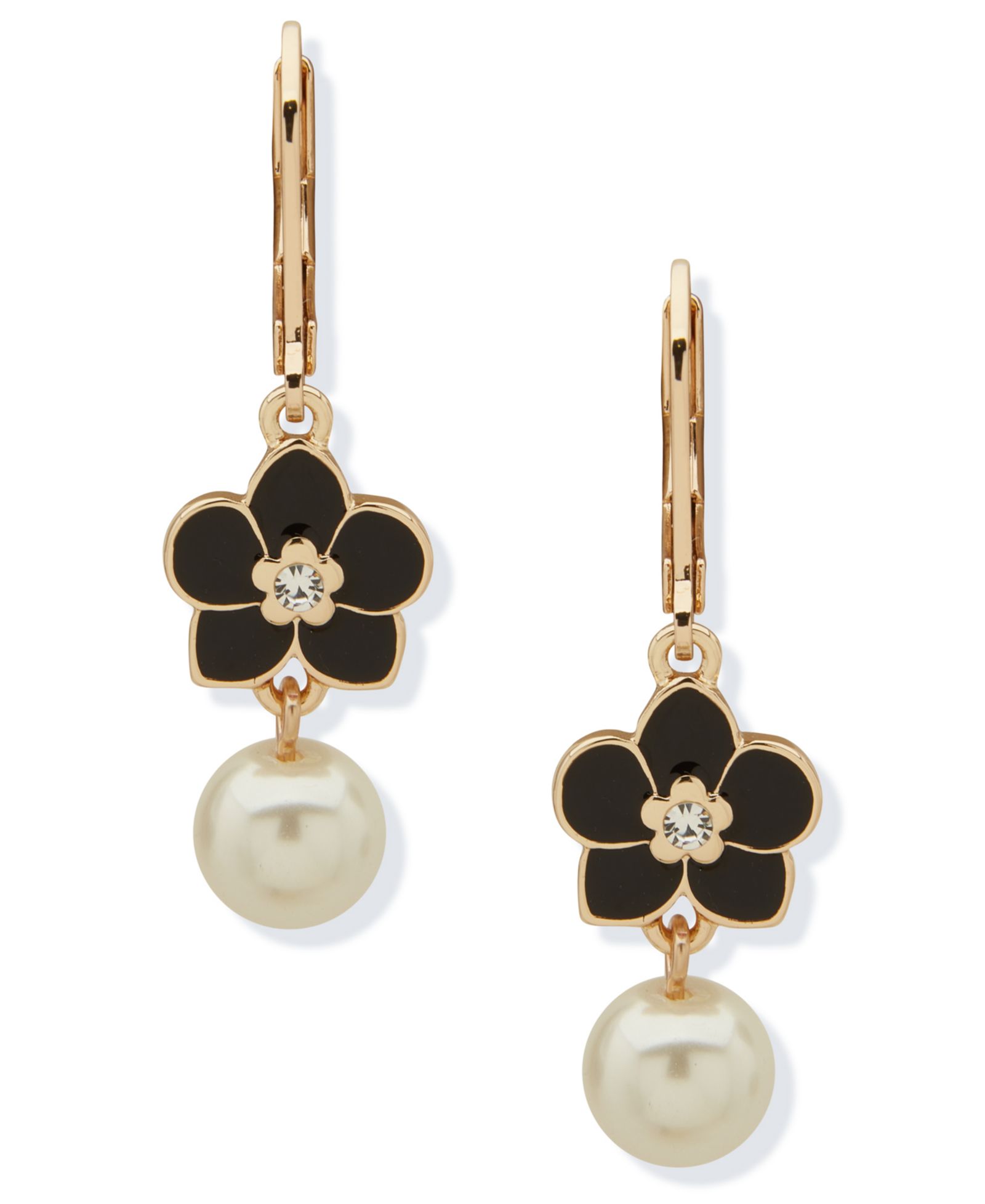 KARL LAGERFELD PARIS Imitation Pearl Orchid Double Drop Earrings