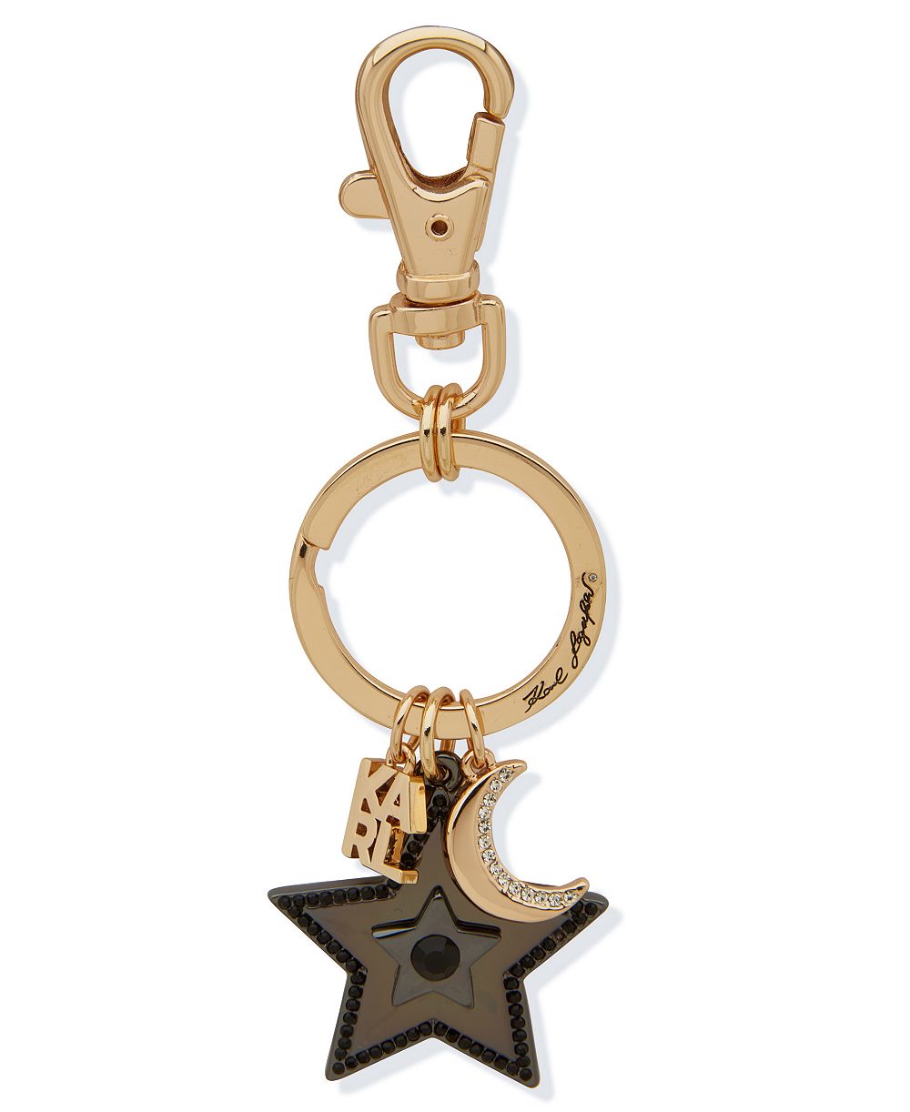 KARL LAGERFELD PARIS Star and Moon Charm Keychain