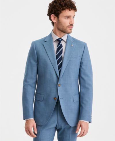 Ted by Ted Baker Мужской Modern-Fit Wool-Blend Light Blue Solid Suit Separates Jacket
