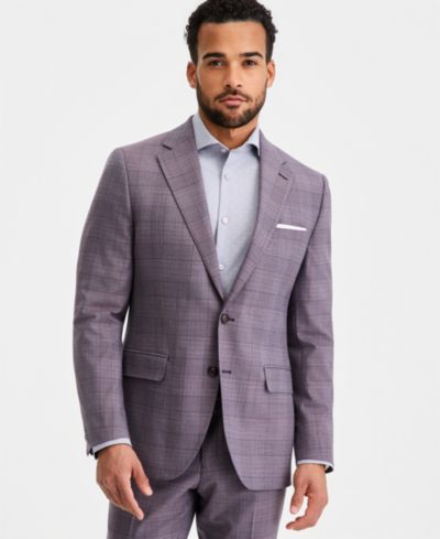 Ted by Ted Baker Мужской пиджак из смесовой шерсти Modern-Fit фиолетовый в клетку