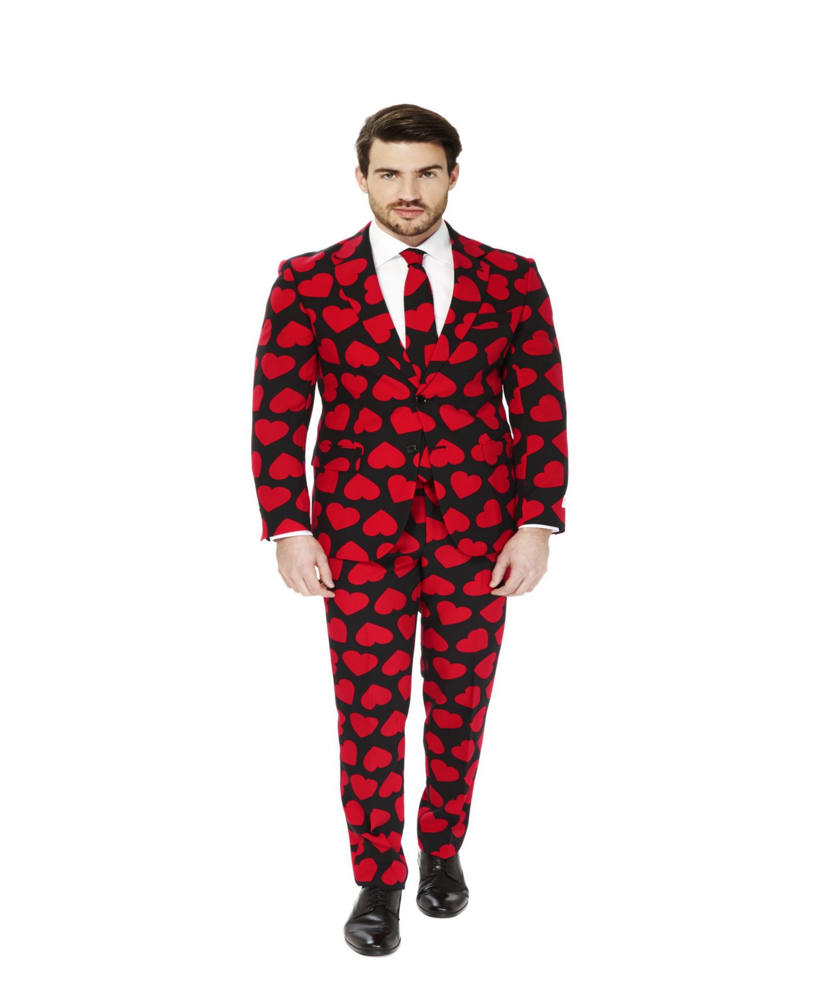 Костюм OppoSuits на День святого Валентина с принтом сердечек