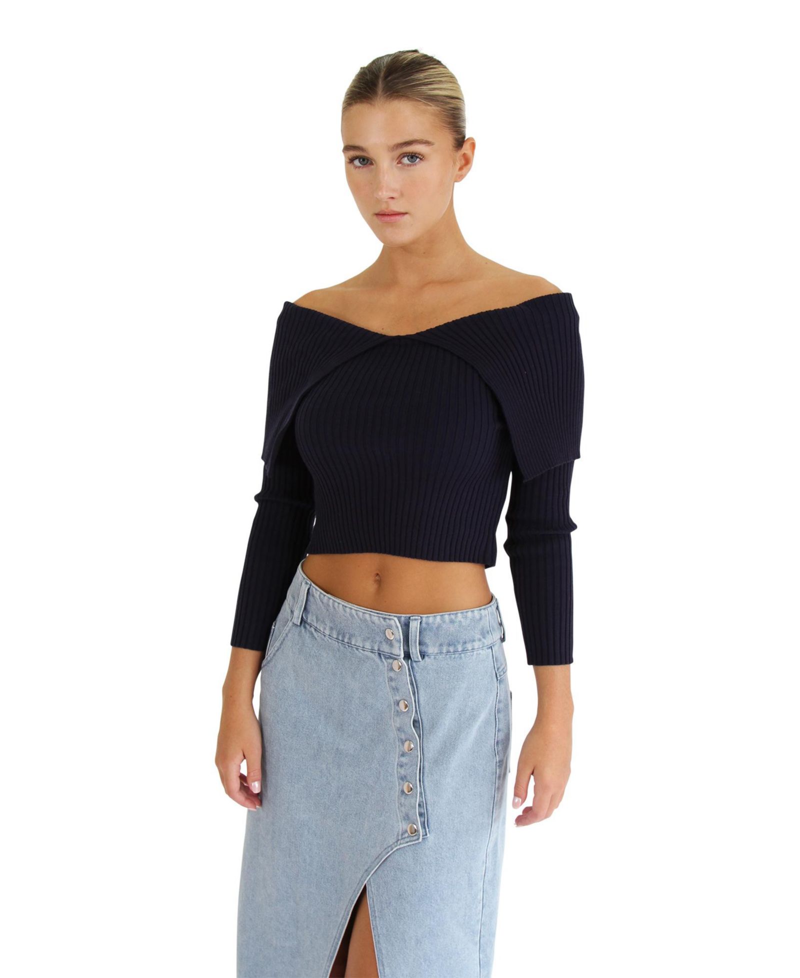 Топ Belle & Bloom More Than Words Collared Knit