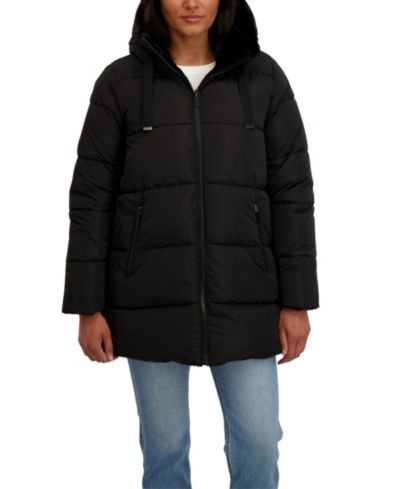 Sebby Collection Women's 3/4 Reversible Puffer Jacket