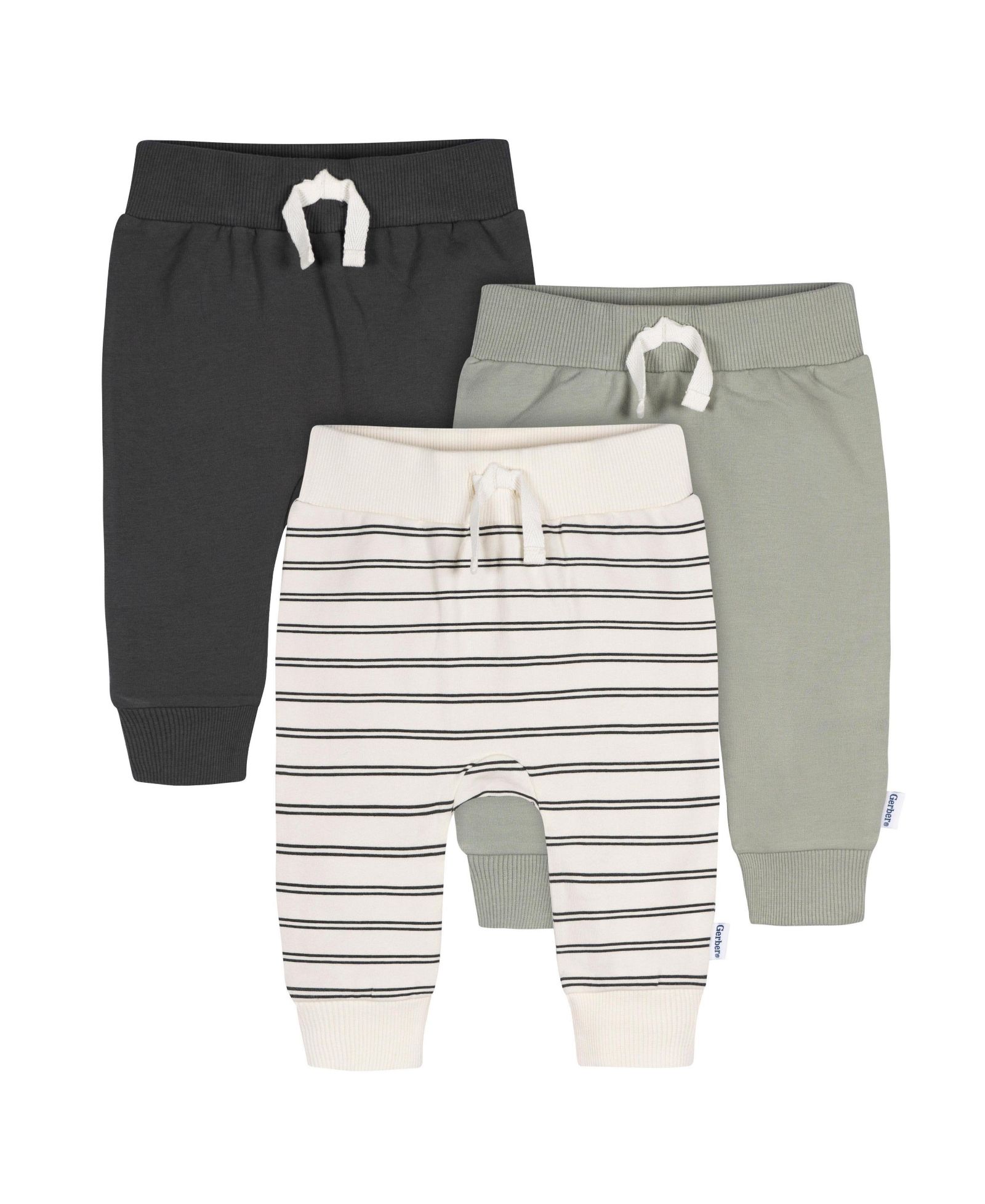 Gerber Toddler Boys Leafless Tree Jogger Pants, 3-Pack